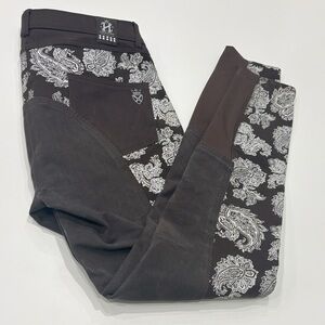 Horze chocolate brown and White Paisley Women's riding pants